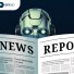 Abstract illustration representing AI integration in digital newsrooms, symbolizing how publishers are adopting AI in editorial workflows and content creation.